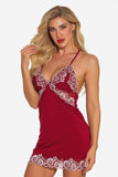 lovefery Lace Night Dress Lingerie Deep V Nightgown