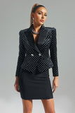 lovefery Joanna Polka-Dotted Velvet Blazer