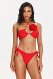 lovefery Eamon Flower Crossed Halter Bikini Set