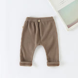 LOVEFERY Baby Underpants Spring and Autumn Korean Style New Toddler Bottom-Enlarged Pants Versatile Autumn and Winter Baby Boys and Girls Fleece-Lined Long Pants