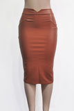 High Waist Pu Leather Skirt