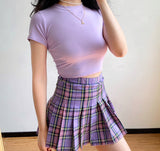 lovefery - Eva Plaid Tennis Skirt // Purple