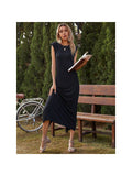 Simple solid color waist slim long skirt