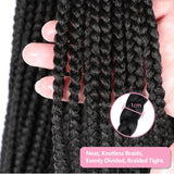 18-Inch Braids Crochet Hair - 6 Packs of Goddess Black Crochet Hair with Straight Ends - Bohemian Hippie Style - Pre-looped Synthetic Braiding Hair for Women