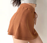 lovefery - Waffle Drawstring Skirt