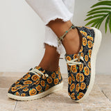 lovefery - Black Casual Patchwork Printing Round Comfortable Shoes