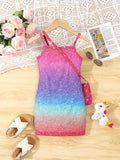 Girls Magical Unicorn Cami Dress - Soft & Stretchy Summer Sundress with Playful Suspenders - Ideal for Casual Wear