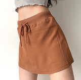 lovefery - Waffle Drawstring Skirt