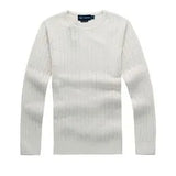 Free delivery of new high-quality polo men's twisted needle sweater knitted cotton round neck sweater pullover men's solid color sweater men's