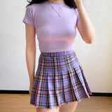 lovefery - Eva Plaid Tennis Skirt // Purple