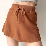 lovefery - Waffle Drawstring Skirt