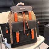 New Hot 10A Coaches Backpack Designer Backpack Men And Women Backpack Book Bag Classic Old Flowers Drawstring Clip Open And Close Jacquard Leather Schoolbag 141