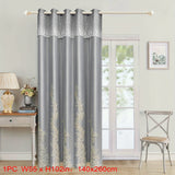 1pc Double Layer Embroidery Curtain With Lace Grommet Top Semi-Blackout Cloth Window Drapes Curtains For Bedroom Living Room Sliding Door Home Decor