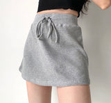 lovefery - Waffle Drawstring Skirt