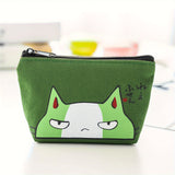 Cute Cat Print Coin Purse, Cartoon Zipper Wallet, Women's Clutch Storage Bag