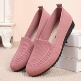 Womens Comfy Solid Color Knit Loafers - Lightweight Non-slip Slip-Ons for Casual Walking - Flexible, Durable & Stylish Everyday Shoes