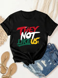 Plus Size Women's Comfort Crew Neck T-Shirt - Breathable 100% Cotton, Loose Fit, Short Sleeve, Summer Essential - They Not Like Us Graphic Tee, Soft and Lightweight