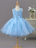 Stunning Sleeveless Girls Elegant Tutu Fit and Flare Dress - Beaded, Sequined, Solid Color, Polyester, Hand Washable, Perfect for Flower Girls, Birthday, and Social Events