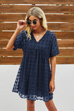 Swiss Dot Short Sleeve Chiffon Dress