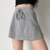 lovefery - Waffle Drawstring Skirt