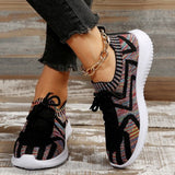 lovefery - Black Casual Sportswear Daily Patchwork Frenulum Round Comfortable Out Door Shoes