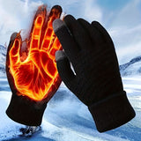 Thermal Winter Gloves - Ultra-Warm Knit Insulation, Touch Screen Compatible, Thickened Palm, Solid Color Design for Cycling and Hiking - Available in 1, 2, or 3 Pairs