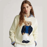 Women Sweaters Cartoon Rl Bear Women Winter Clothing Fashion Long Sleeve Knitted Pullover Cotton Wool Cotton Soft KOQ6