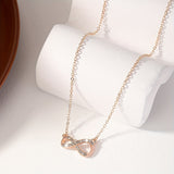 Luxury Exquisite Shiny Rhinestone Infinity Pendant Chain Necklace Neck Jewelry Gift