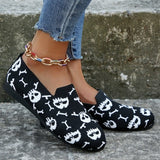 lovefery - Halloween Black Casual Patchwork Round Comfortable Shoes