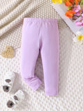 5pcs Baby's Casual Cotton Pants, Multi-color Elastic Waist Trousers, Infant & Toddler Girl's Clothing