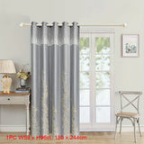 1pc Double Layer Embroidery Curtain With Lace Grommet Top Semi-Blackout Cloth Window Drapes Curtains For Bedroom Living Room Sliding Door Home Decor