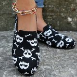 lovefery - Halloween Black Casual Patchwork Round Comfortable Shoes