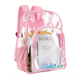 1pc Transparent Fashion Backpack - Breathable Mesh Pouch, Large Spacious Design, Sleek & Casual Style - Perfect for School, Work or Travel