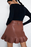 PU Mini Skirt With Belt