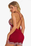 lovefery Lace Night Dress Lingerie Deep V Nightgown