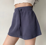 lovefery - Waffle Drawstring Skirt