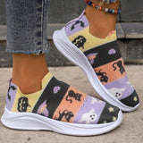 lovefery - Purple Casual Sportswear Daily Patchwork Printing Round Comfortable Out Door Shoes