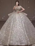 Dubai Luxury a line Wedding Dresses sequined Plus Size Chapel Train Sweetheart vestido de novia Appliqued Bridal Wedding Gowns Custom Made