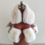 3pcs/set Luxurious Faux Fur Collar Scarf Set - Soft, Thick, Warm, and Plush for Autumn and Winter - Includes 1pc Solid Color Scarf and 2pcs Furry Wrist Covers