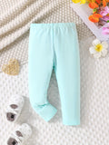 5pcs Baby's Casual Cotton Pants, Multi-color Elastic Waist Trousers, Infant & Toddler Girl's Clothing