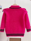 Cozy Mink Plush Girls Sweater - Soft, Thick, and Warm with Ruffle Trim, Long Sleeve, and Knit Pullover Design for Autumn and Winter - Perfect for Casual Daily Wear