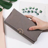 Simple Solid Color Long Wallet, Casual All-Match Card Coin Purse, Portable Clutch Bag