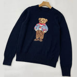 23ss Autumn Men's Designer Sweaters Cartoon Rl Bear Embroidery Fashion Long Sleeve Knitted Pullover Wool Cotton Soft Unisex Men X7ea