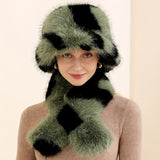 1/2pcs Winter Scarf Bucket Hat Set - Timeless Classic Design, Soft Faux Fur, Exceptionally Thick and Warm, Ultra-Fluffy, Plush Neck Warmer - Perfect for Women, Winter Season Use