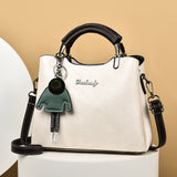 LoveFery - Women's Elegant Satchel Tote Bag Doll Pattern Shoulder Bag Stylish Handbag Crossbody Bag with Removable Straps