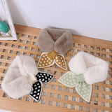 1pc Trendy Cute Children's Polka Dot Plush Scarf For Fall/Winter