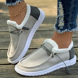 Womens Chic Canvas Loafers - Cozy Plush Lined, Comfortable Lace-Up Design, Classic Low Top - Perfect for Everyday Style