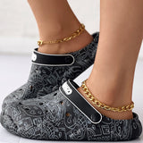 lovefery - Multicolor Casual Living Graffiti Patchwork Round Comfortable Shoes