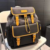 New Hot 10A Coaches Backpack Designer Backpack Men And Women Backpack Book Bag Classic Old Flowers Drawstring Clip Open And Close Jacquard Leather Schoolbag 141