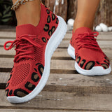 lovefery - Red Casual Sportswear Daily Patchwork Frenulum Round Comfortable Shoes